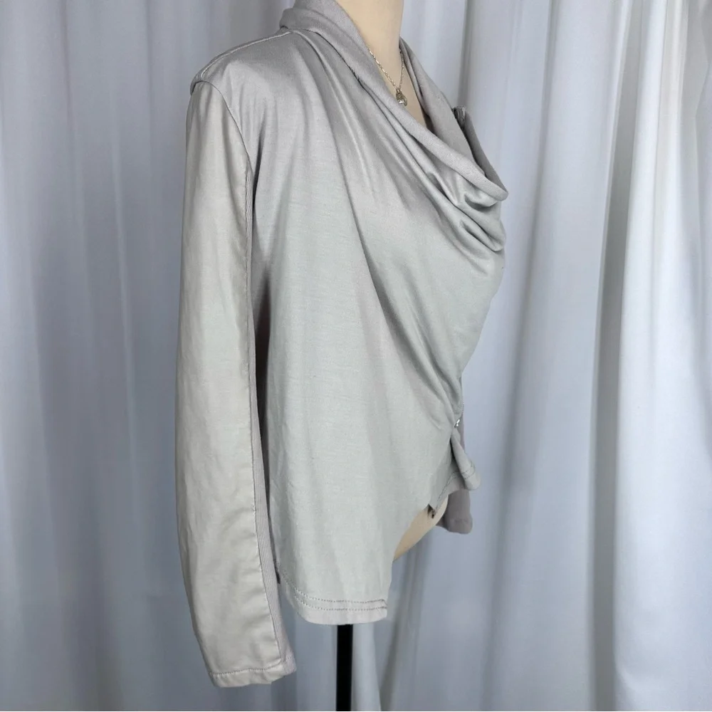 Cavalini‎ Faux Leather Jacket Sz Small Asymmetric Hem Diagonal Zip Artsy Funky